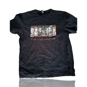 Horror Movie Characters Friends Retro Halloween T-Shirt Black Unisex